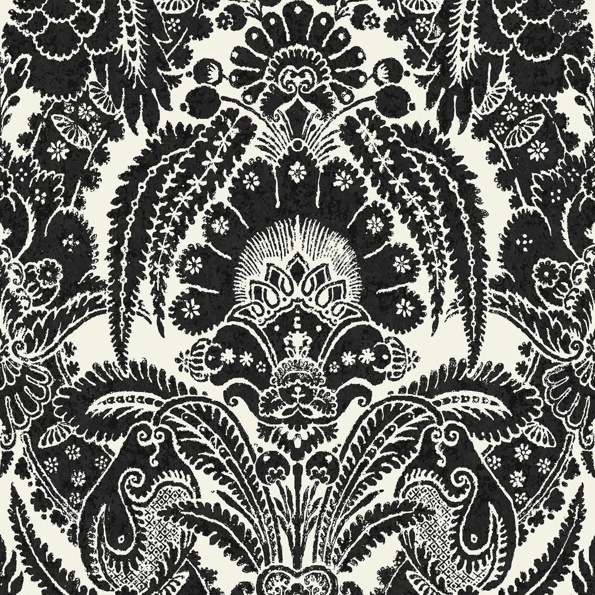 Cole & Son Chatterton wallpaper in Black on White — pattern