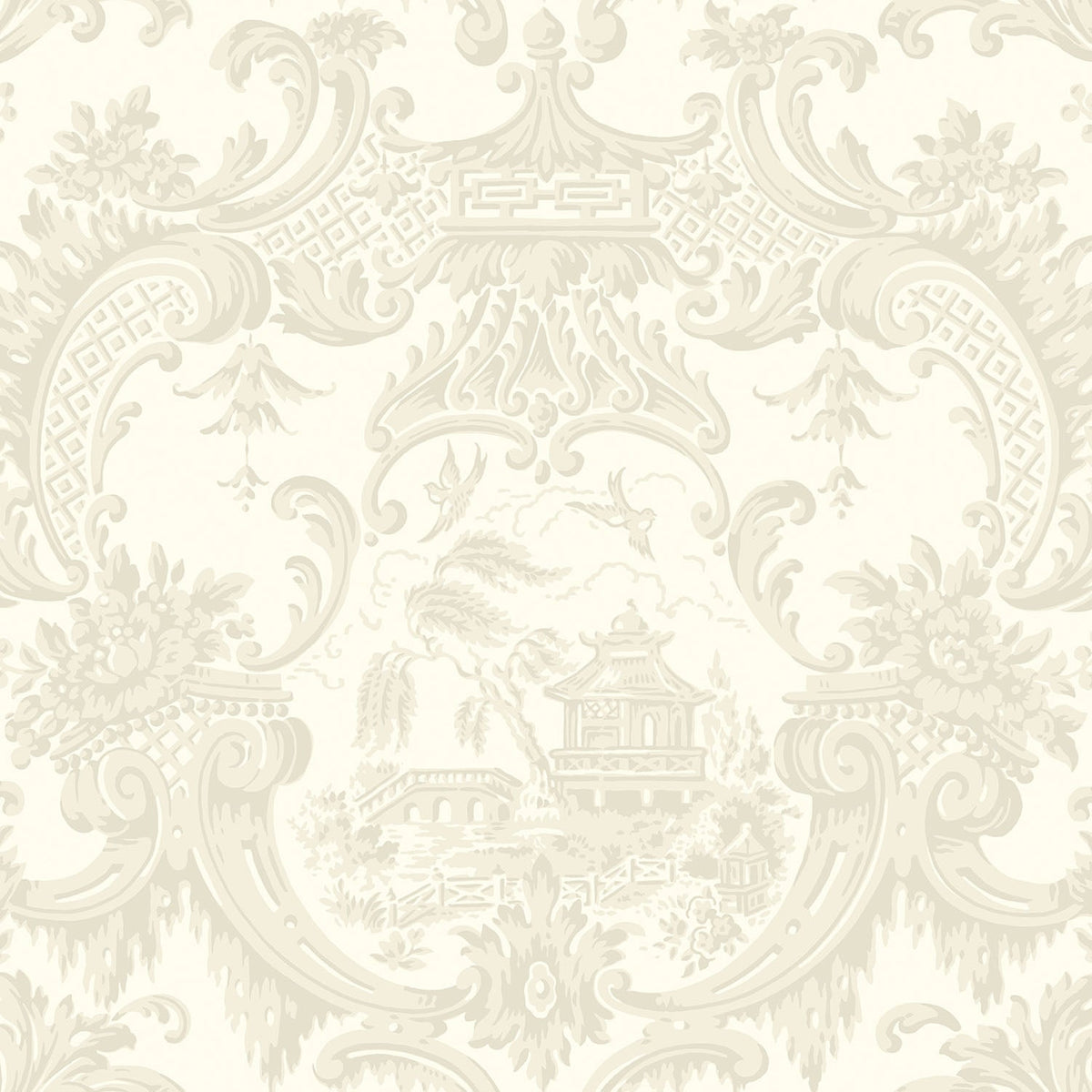Cole & Son Chippendale China wallpaper in White — pattern