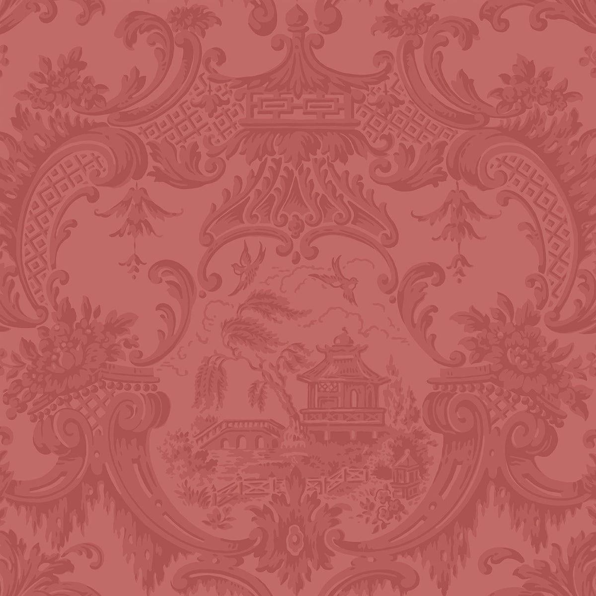 Cole & Son Chippendale China wallpaper in Red — pattern