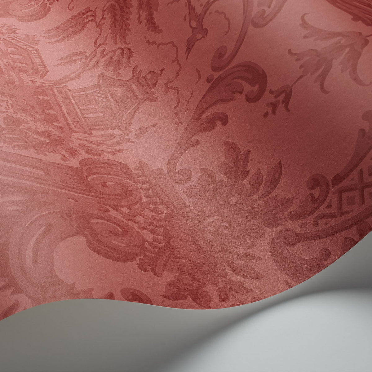 Cole & Son Chippendale China wallpaper in Red — detail