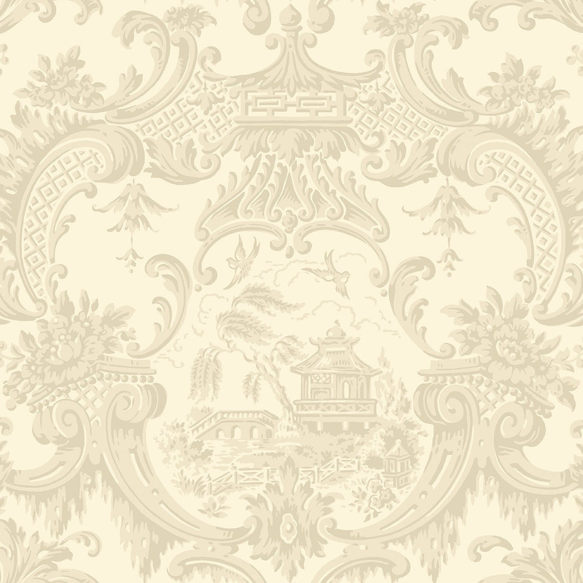 Cole & Son Chippendale China wallpaper in Cream — pattern