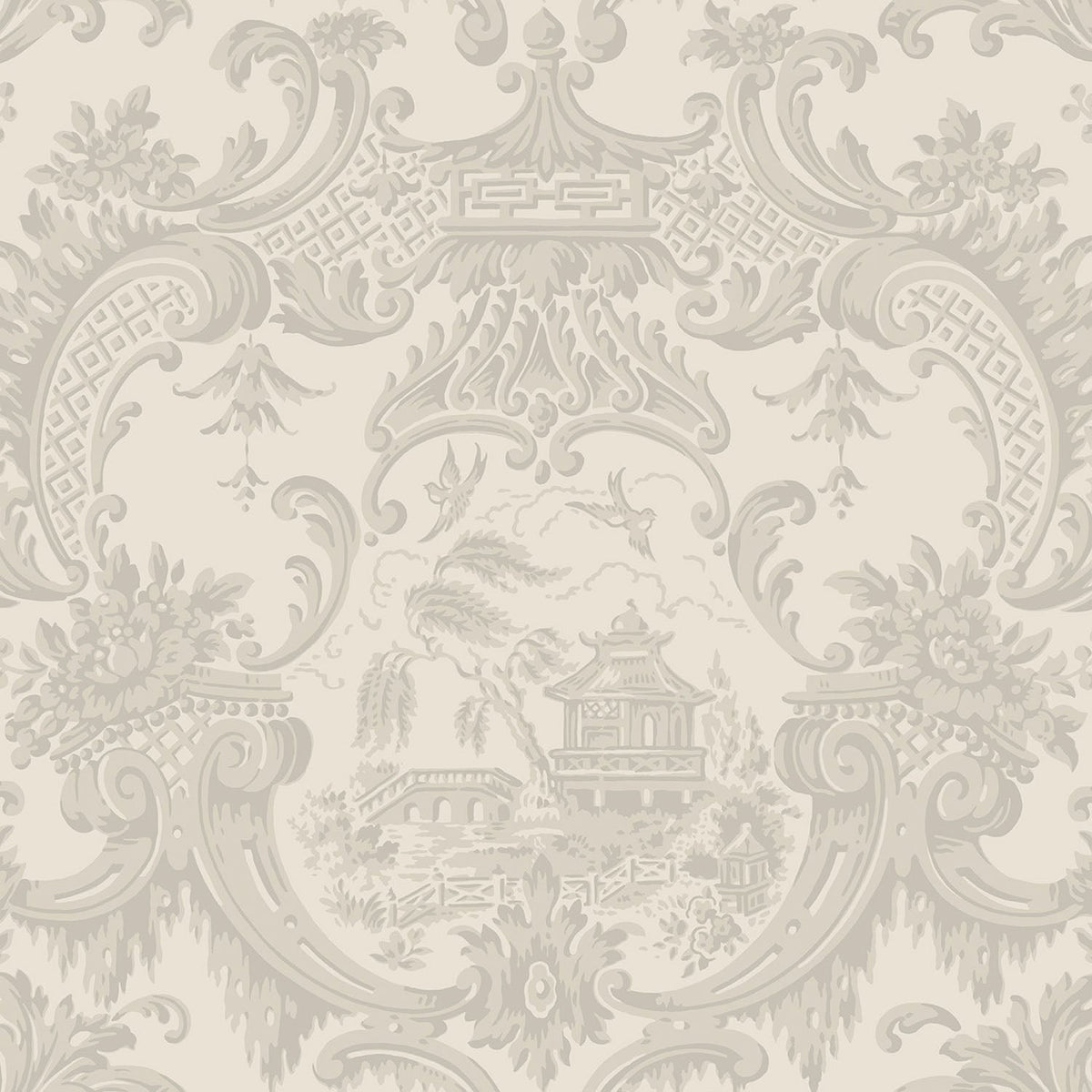 Cole & Son Chippendale China wallpaper in Stone — pattern