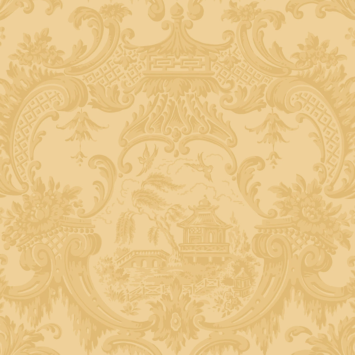Cole & Son Chippendale China wallpaper in Ochre — pattern