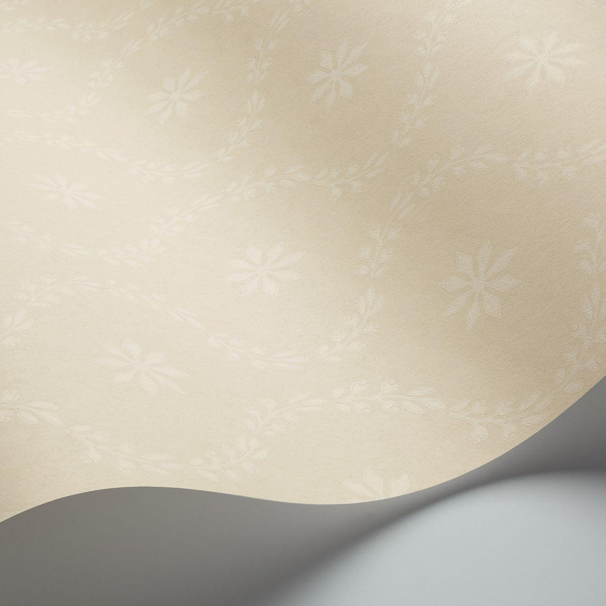 Cole & Son Clandon wallpaper in Pale Cream on Cream — detail