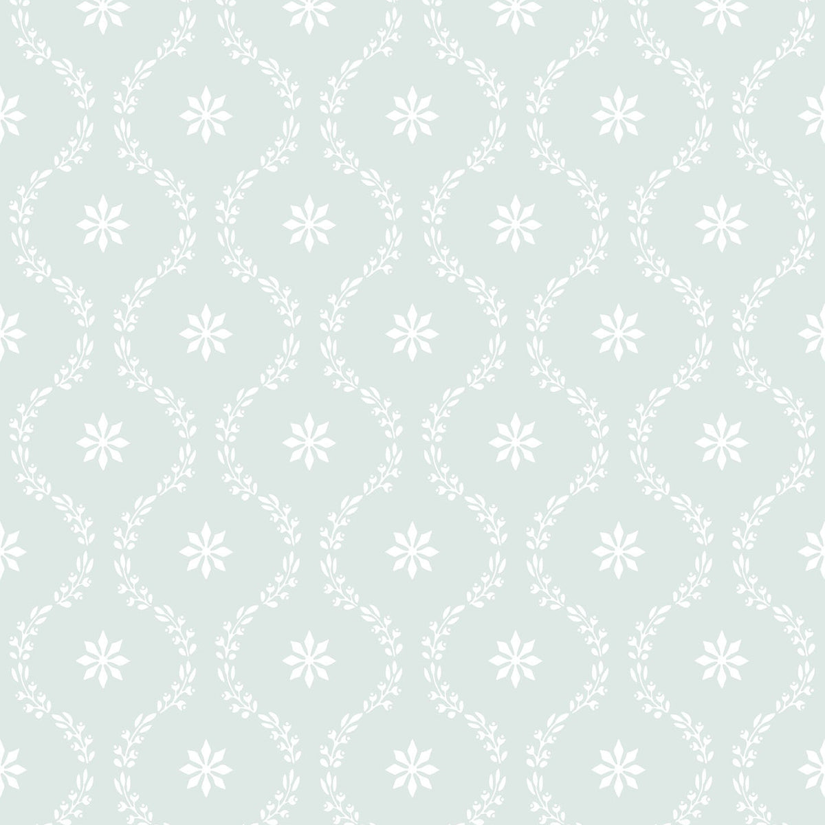 Cole & Son Clandon wallpaper in Chalk on Pale Duck Egg — pattern