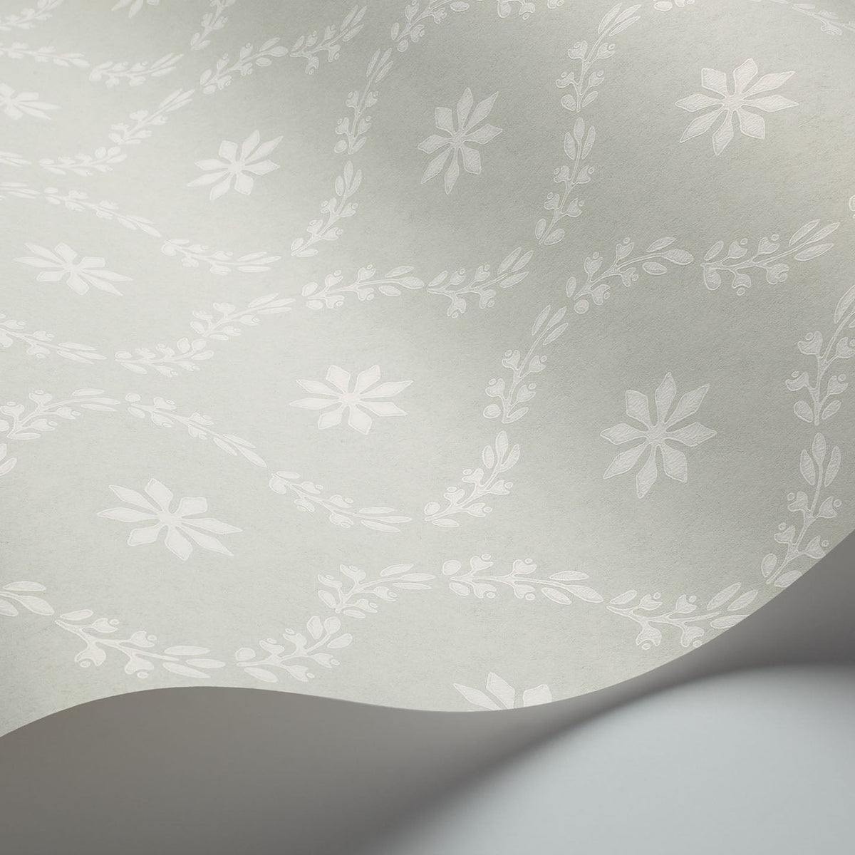 Cole & Son Clandon wallpaper in Chalk on Pale Duck Egg — detail