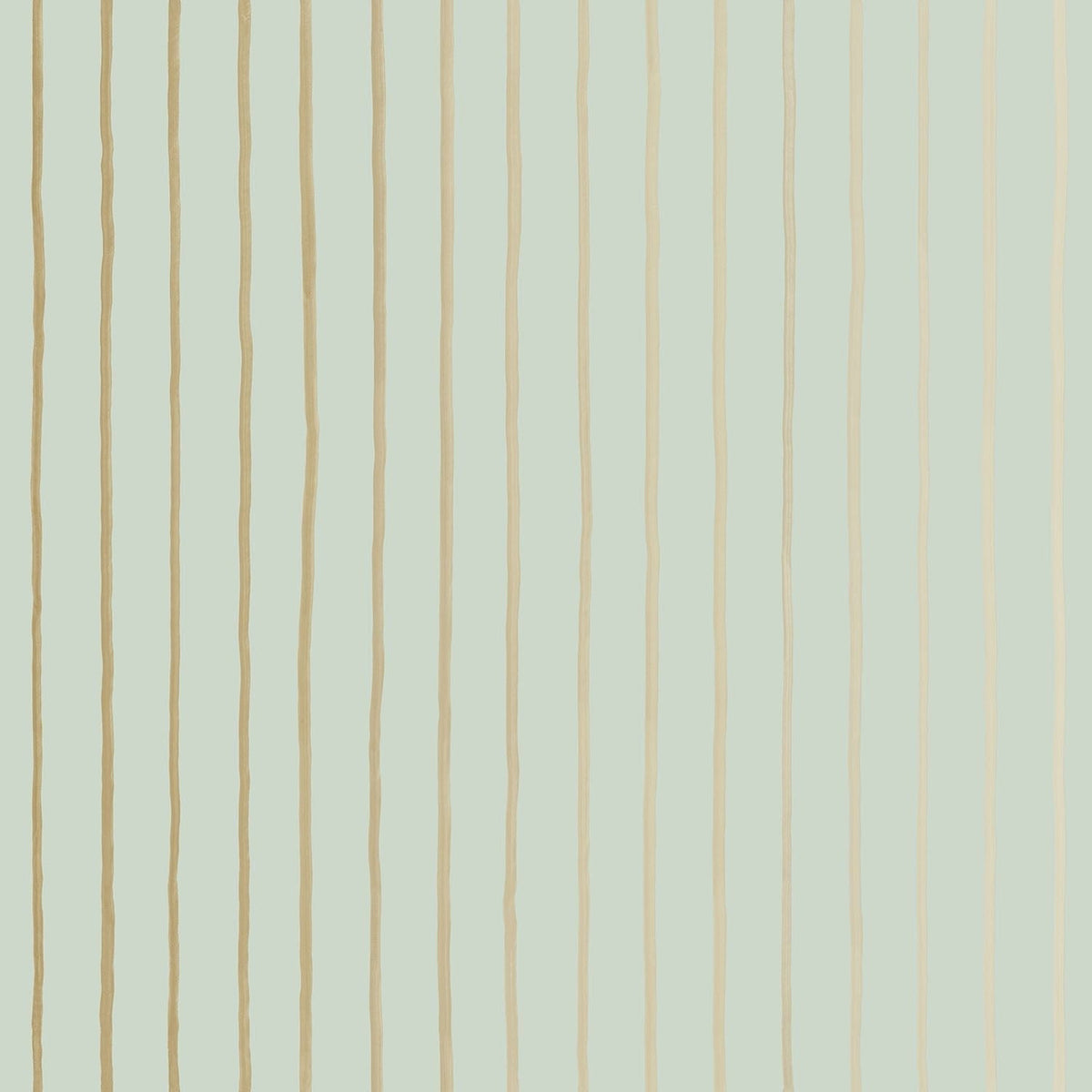 Cole & Son College Stripe wallpaper in Soft Olive & Metallic Gilver — pattern