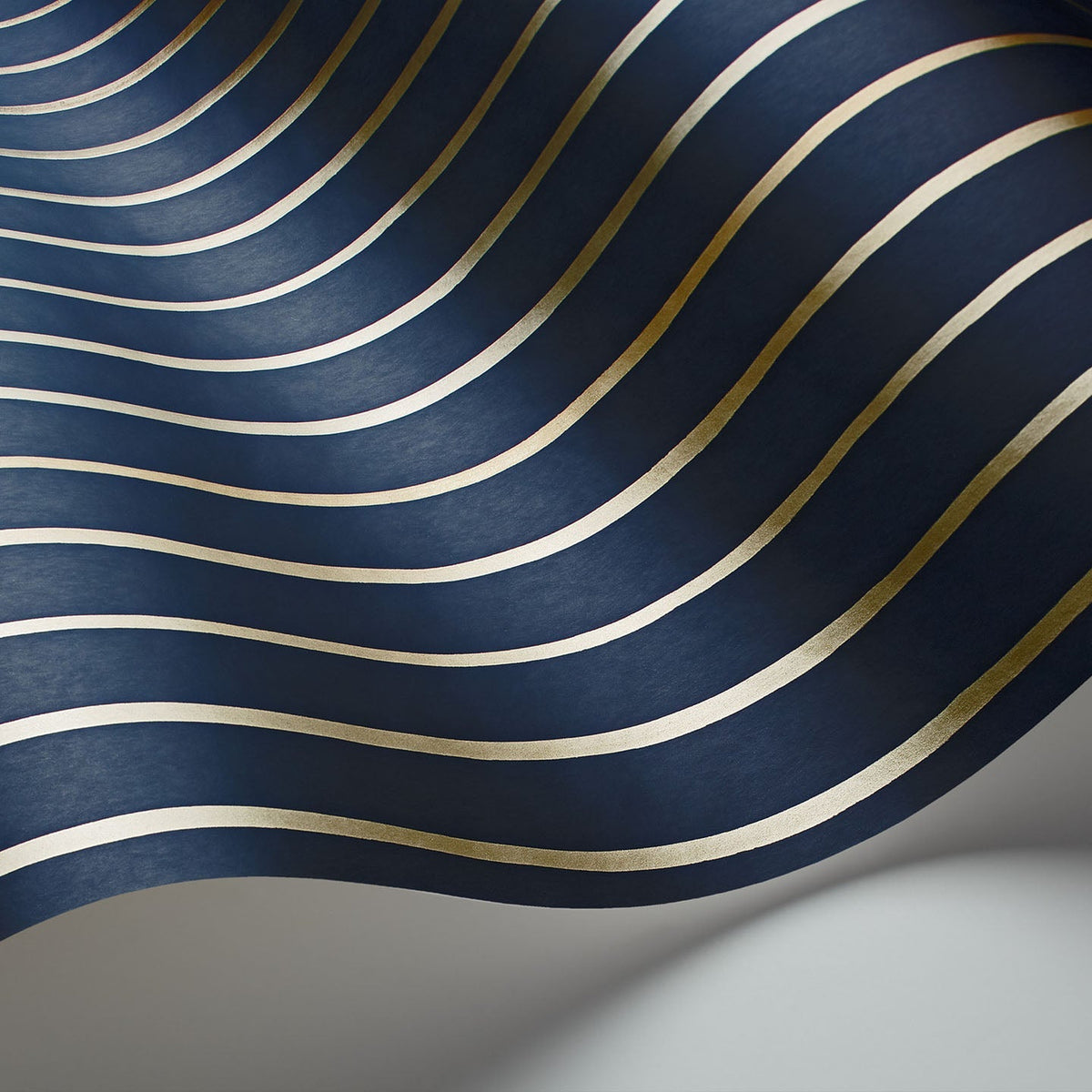 Cole & Son College Stripe wallpaper in Ink — detail