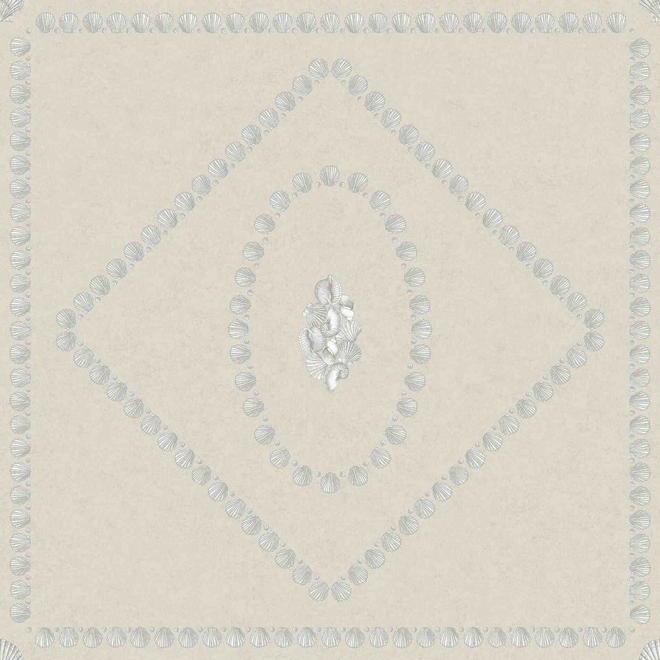 Cole & Son Conchiglie wallpaper in Pearl on Parchment, 123/5024