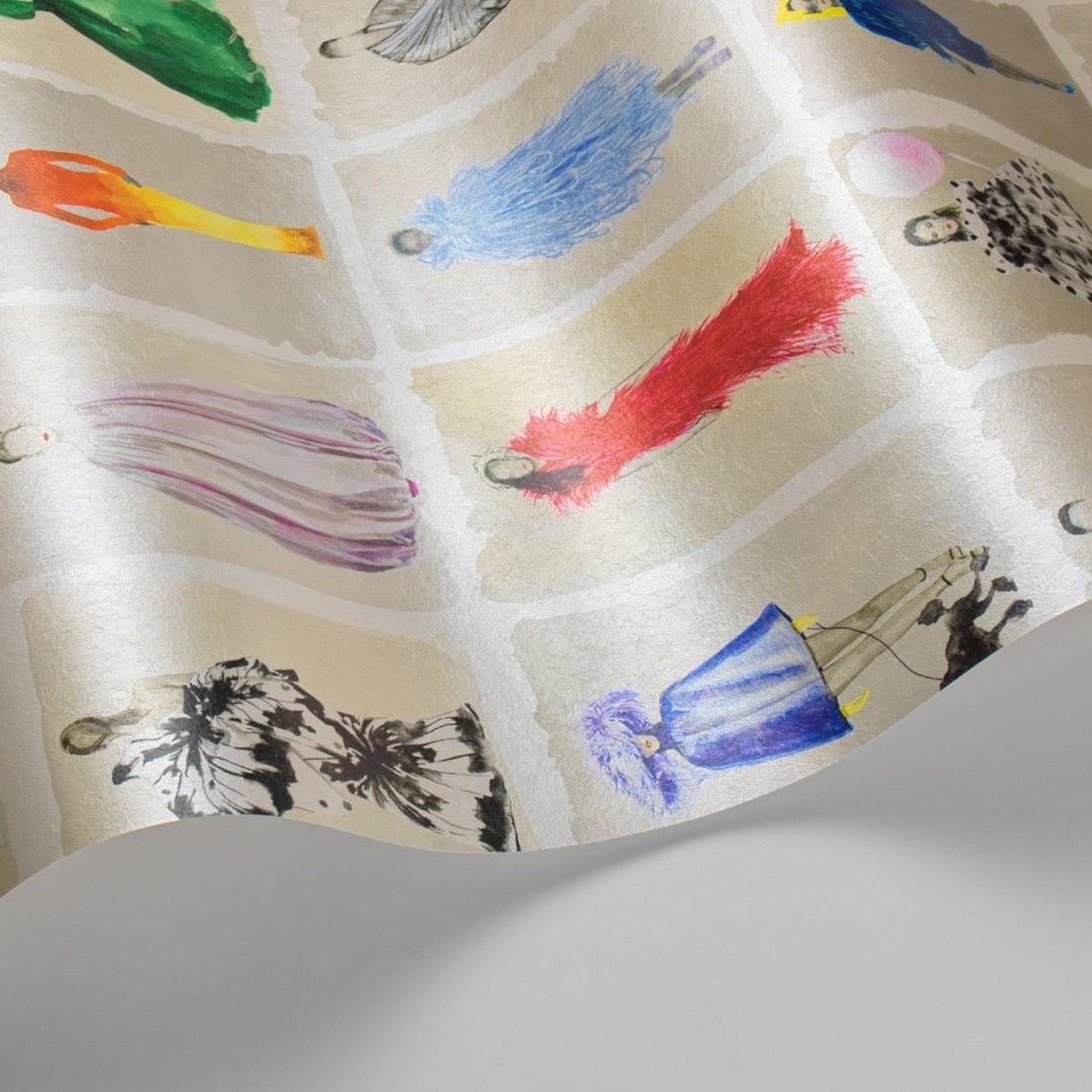 Cole & Son Couture Carousel wallpaper in Bright Multi Pearl — detail