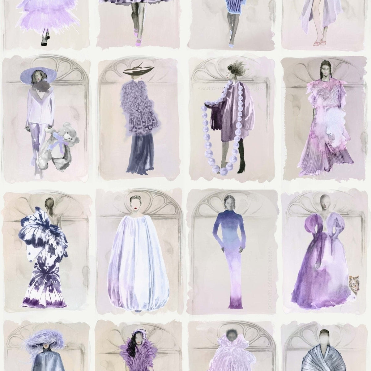 Cole & Son Couture Carousel with Windows wallpaper in Lavender Pearl — pattern