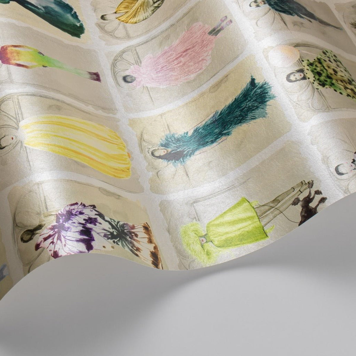 Cole & Son Couture Carousel with Windows wallpaper in Pastel Pearl — detail
