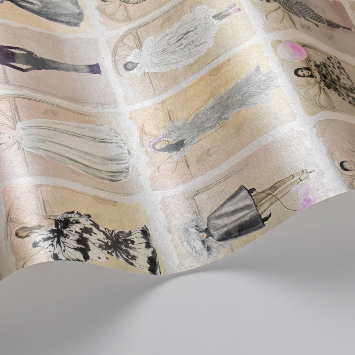 Cole & Son Couture Carousel with Windows wallpaper in Blush Pearl — detail