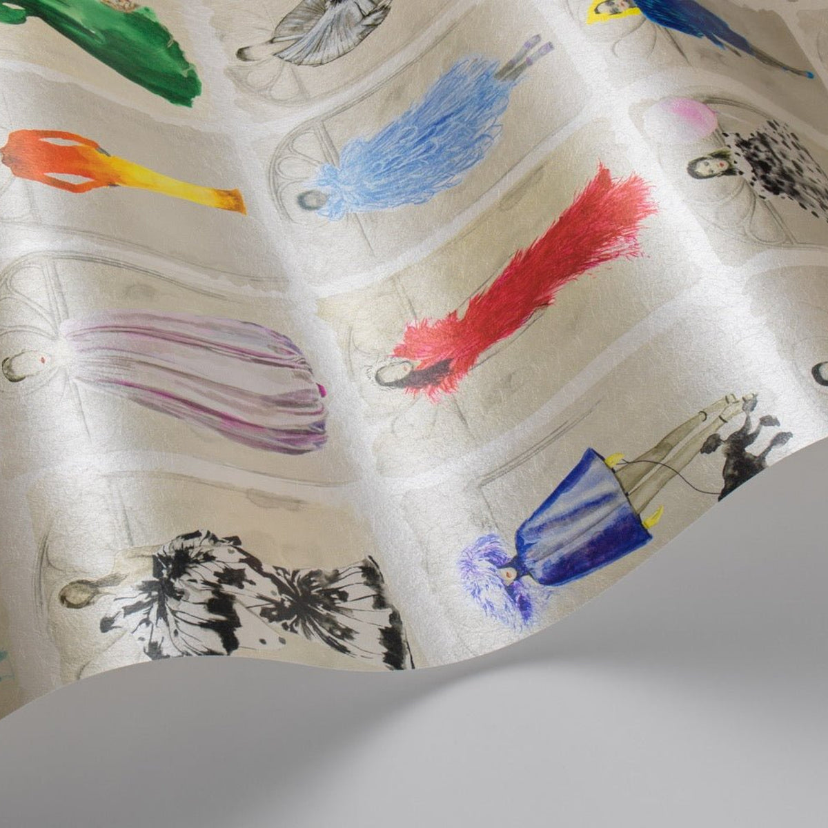 Cole & Son Couture Carousel with Windows wallpaper in Bright Multi Pearl — detail