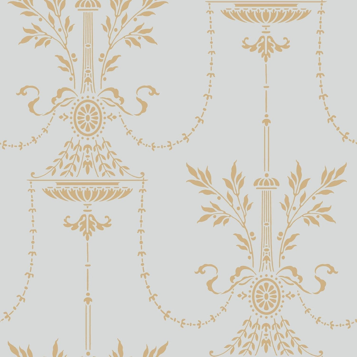Dorset wallpaper by Cole & Son, Metallic Gold on Print Room Blue
