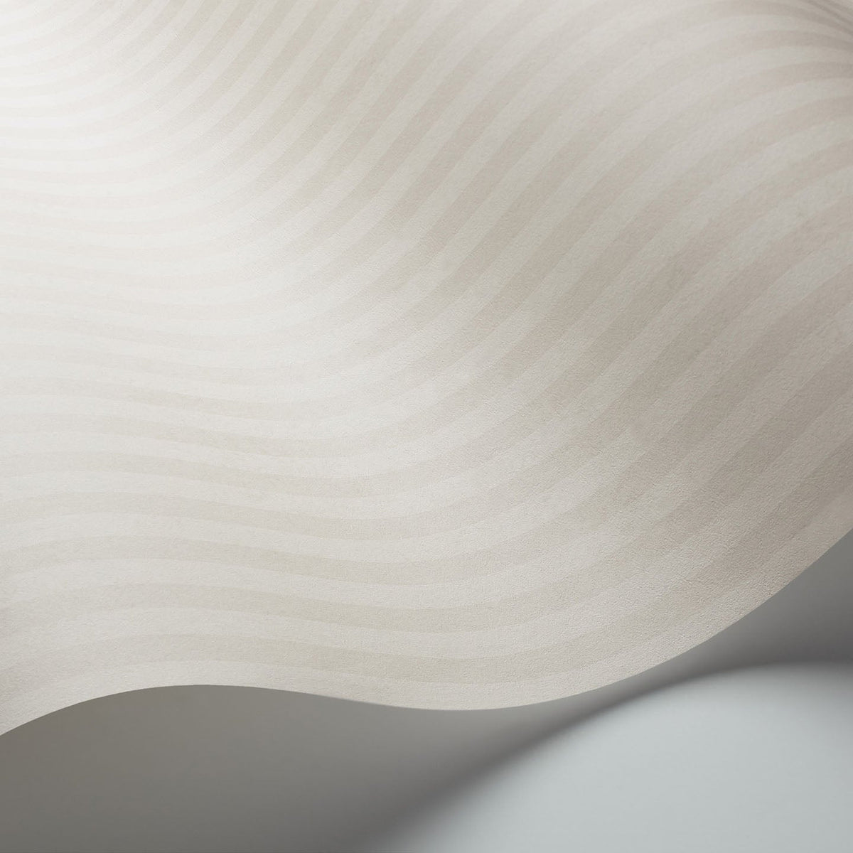 Eden Stripe in Parchment, curved paper detail