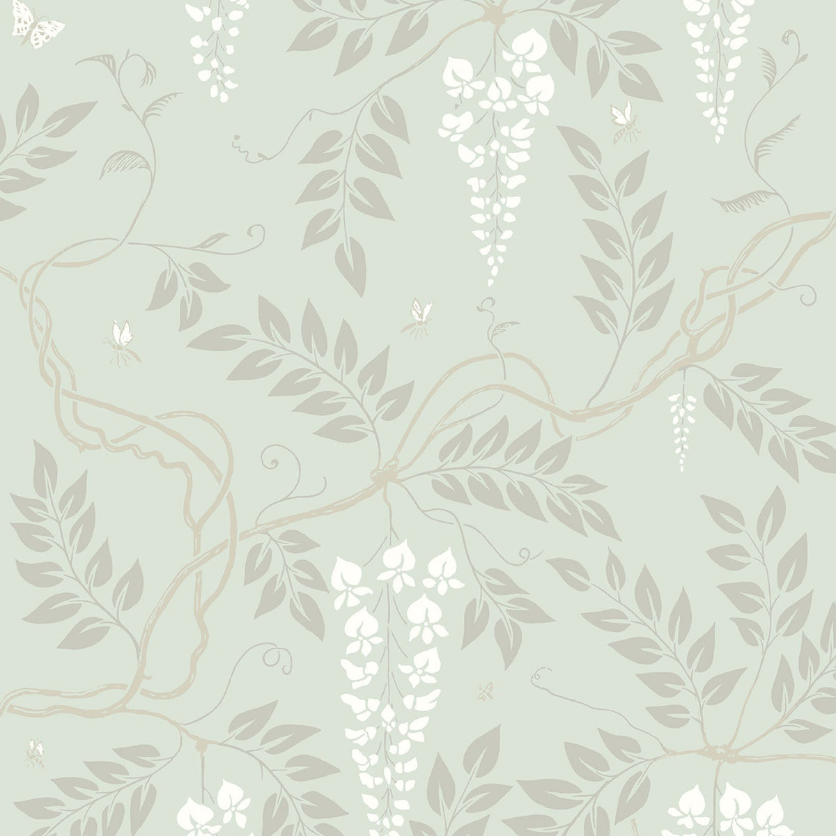 Egerton wallpaper by Cole & Son, Chalk on Duck Egg