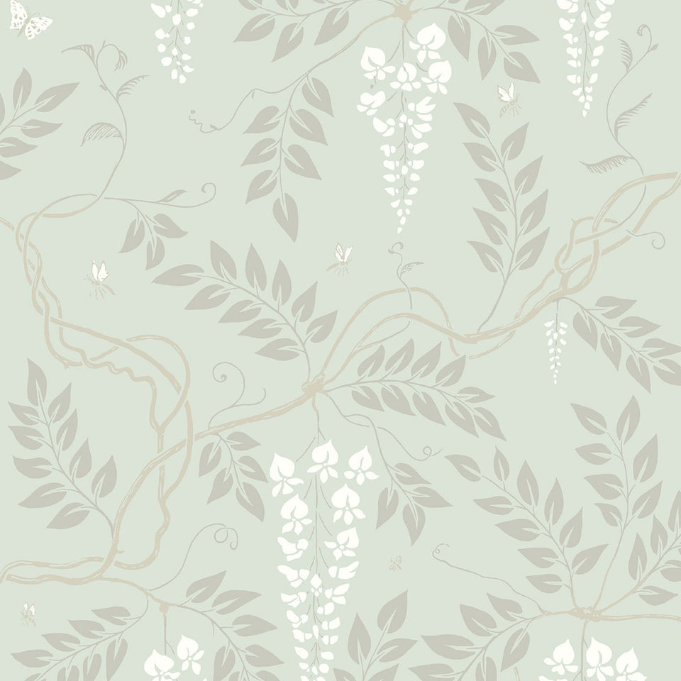 Egerton wallpaper by Cole & Son, Chalk on Duck Egg