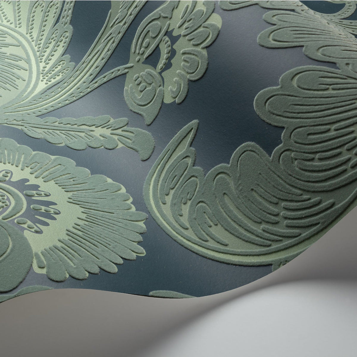 Fanfare Flock wallpaper by Cole & Son, pattern detail