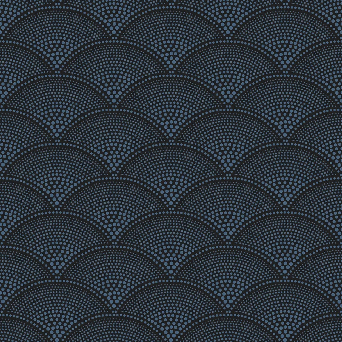 Feather Fan wallpaper by Cole & Son — Metallic Cornflower on Ink