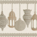Fez Border wallpaper by Cole & Son, Metallic Gilver & Parchment