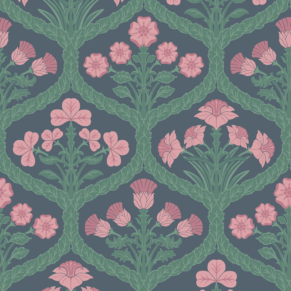 Floral Kingdom wallpaper by Cole & Son — Rose & Forest on Charcoal
