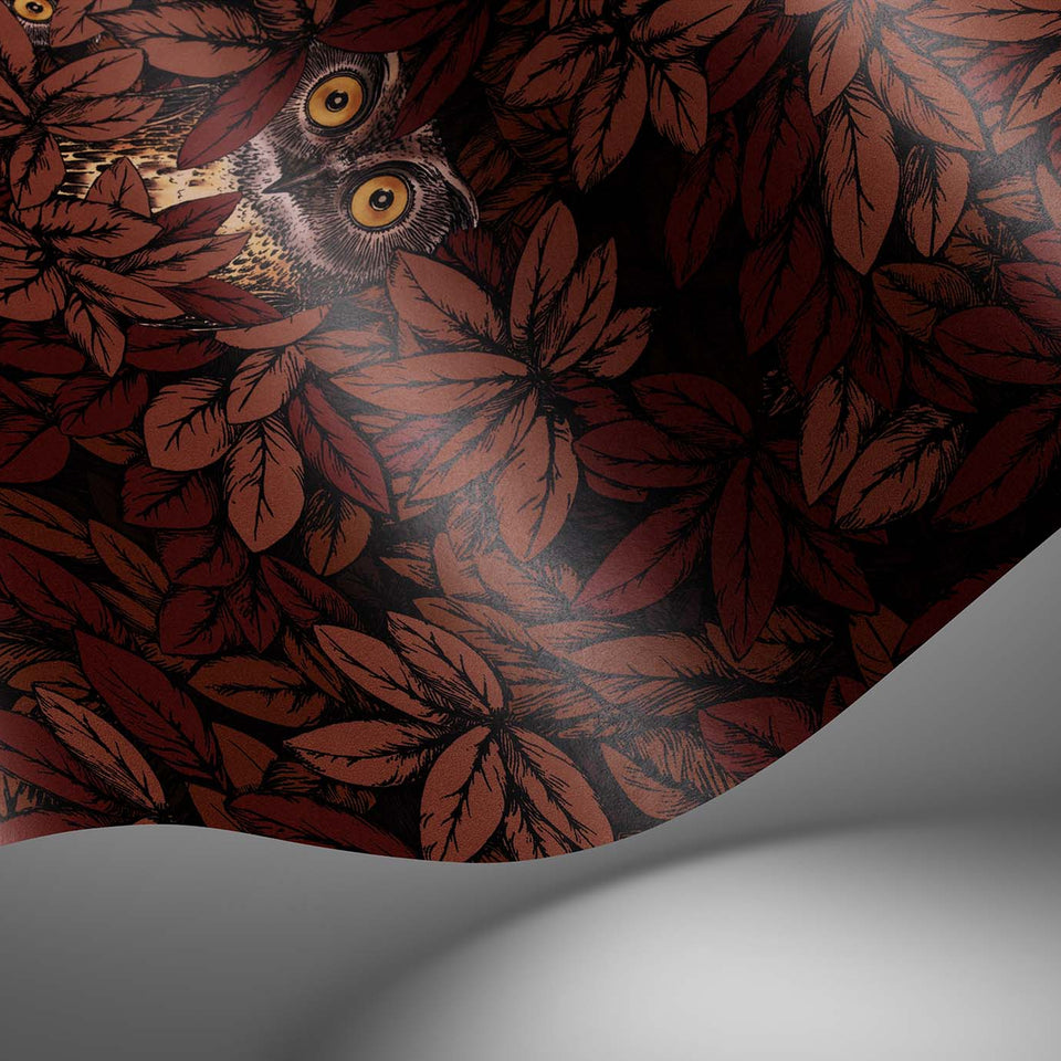 Foglie e Civette wallpaper by Cole & Son — pattern detail or room view