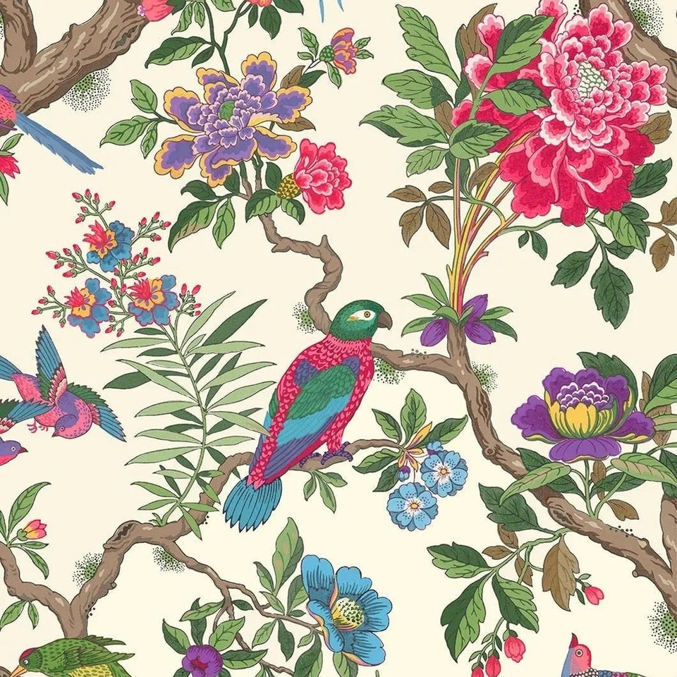 Cole & Son Fontainebleau wallpaper in Multi on Parchment