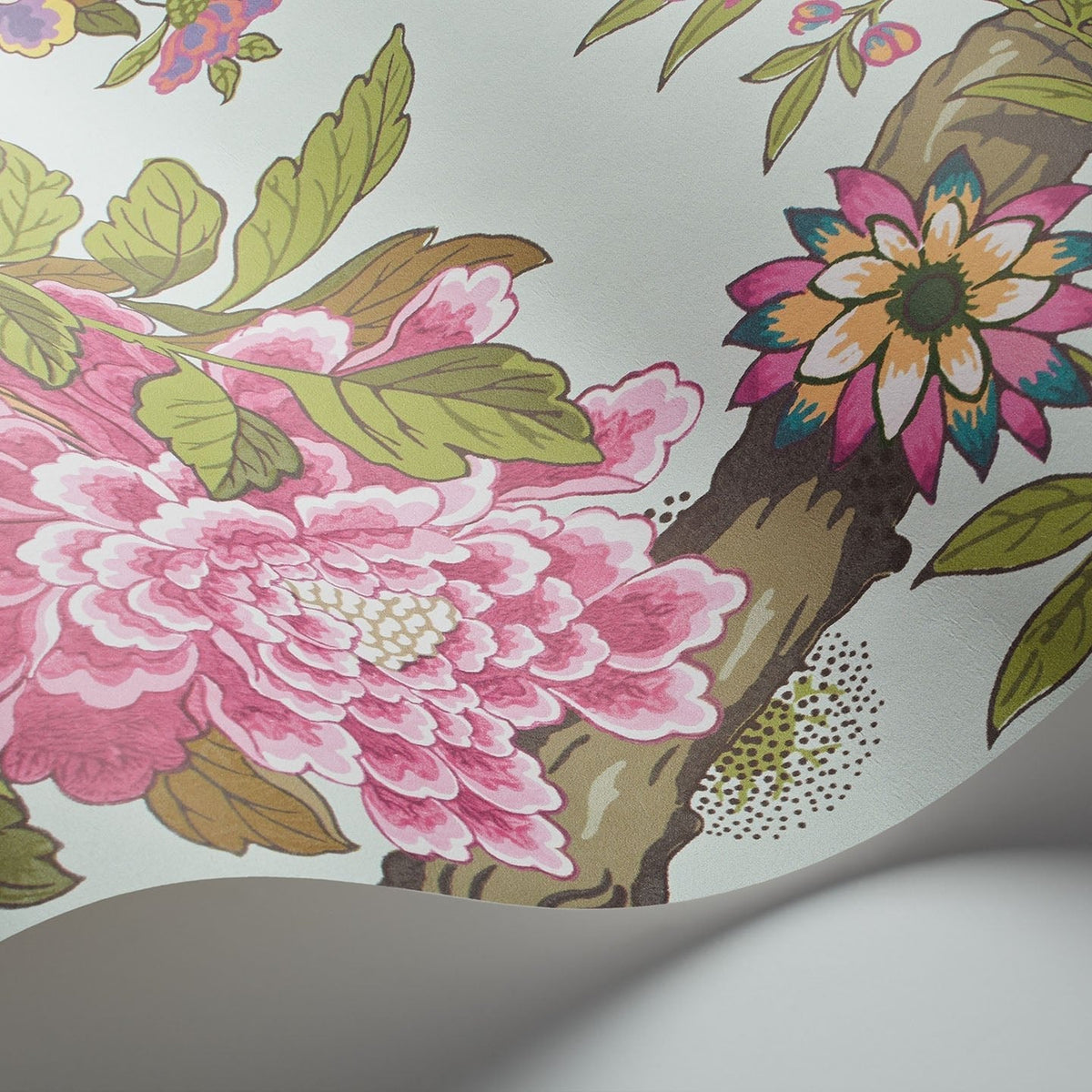 Cole & Son Fontainebleau wallpaper in Multi on Duck Egg