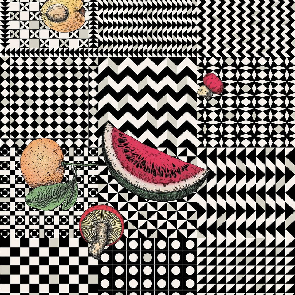 Frutta e Geometrico wallpaper by Cole & Son — Black, White & Multi