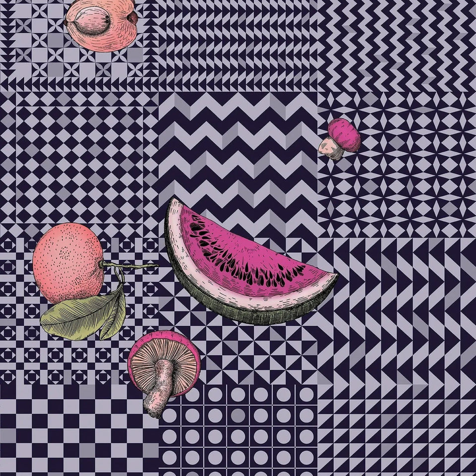 Frutta e Geometrico wallpaper by Cole & Son — Magenta & Ink
