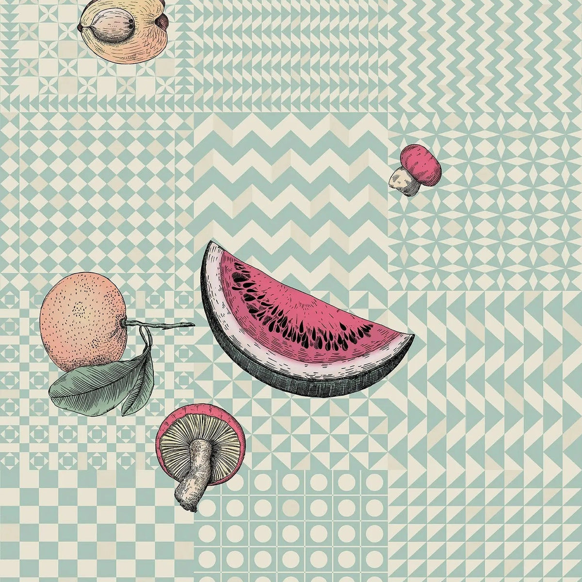 Frutta e Geometrico wallpaper by Cole & Son — Pastel