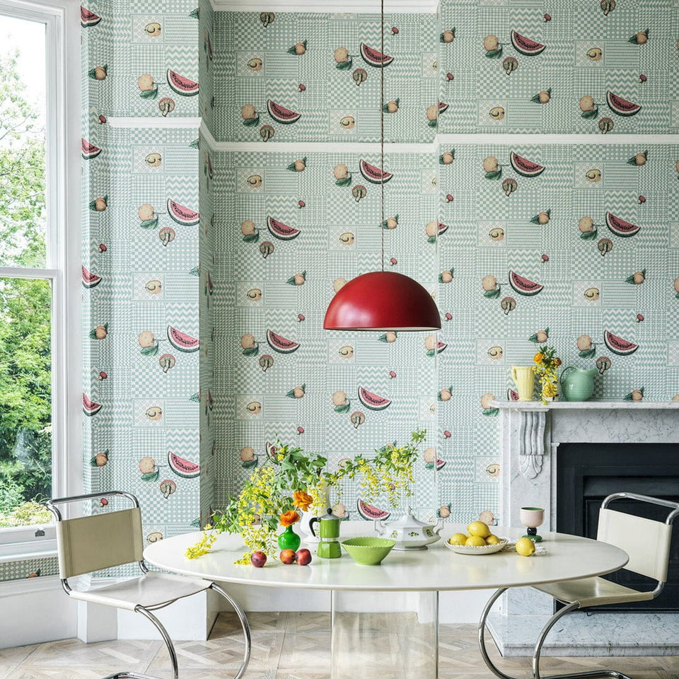 Frutta e Geometrico wallpaper by Cole & Son — pattern detail or room view