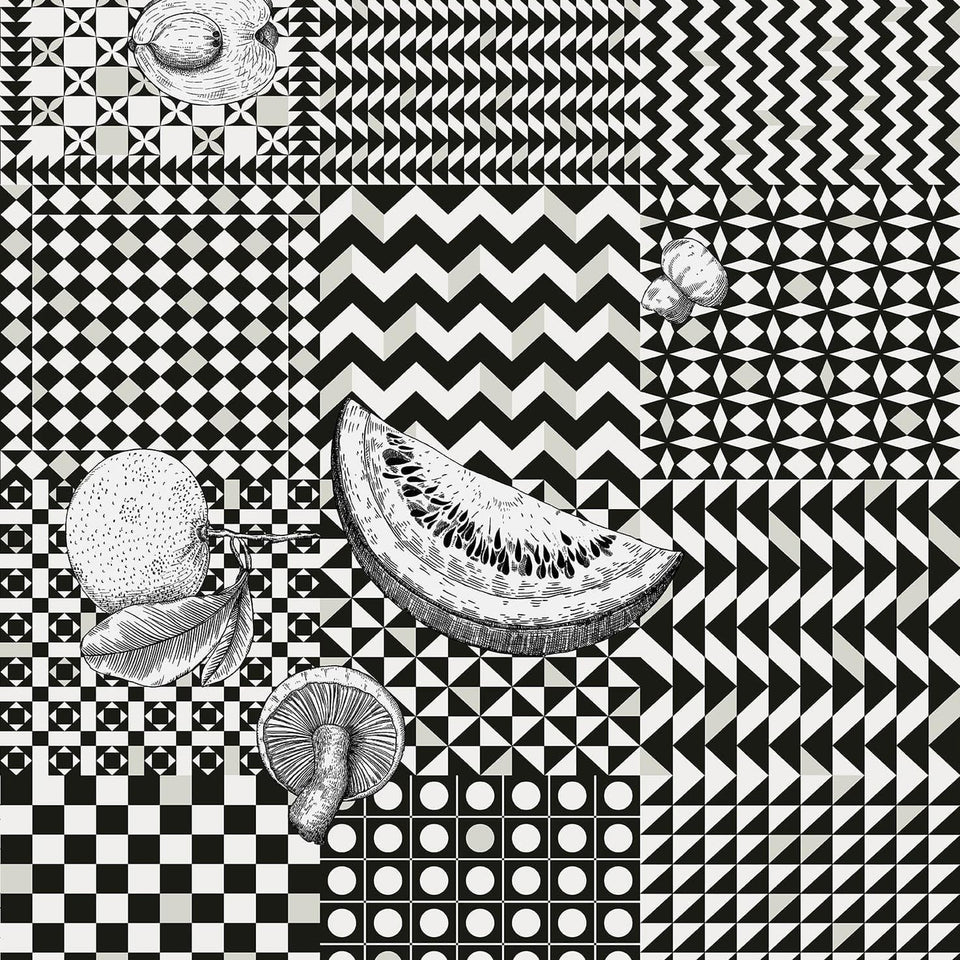 Frutta e Geometrico wallpaper by Cole & Son — Black & White