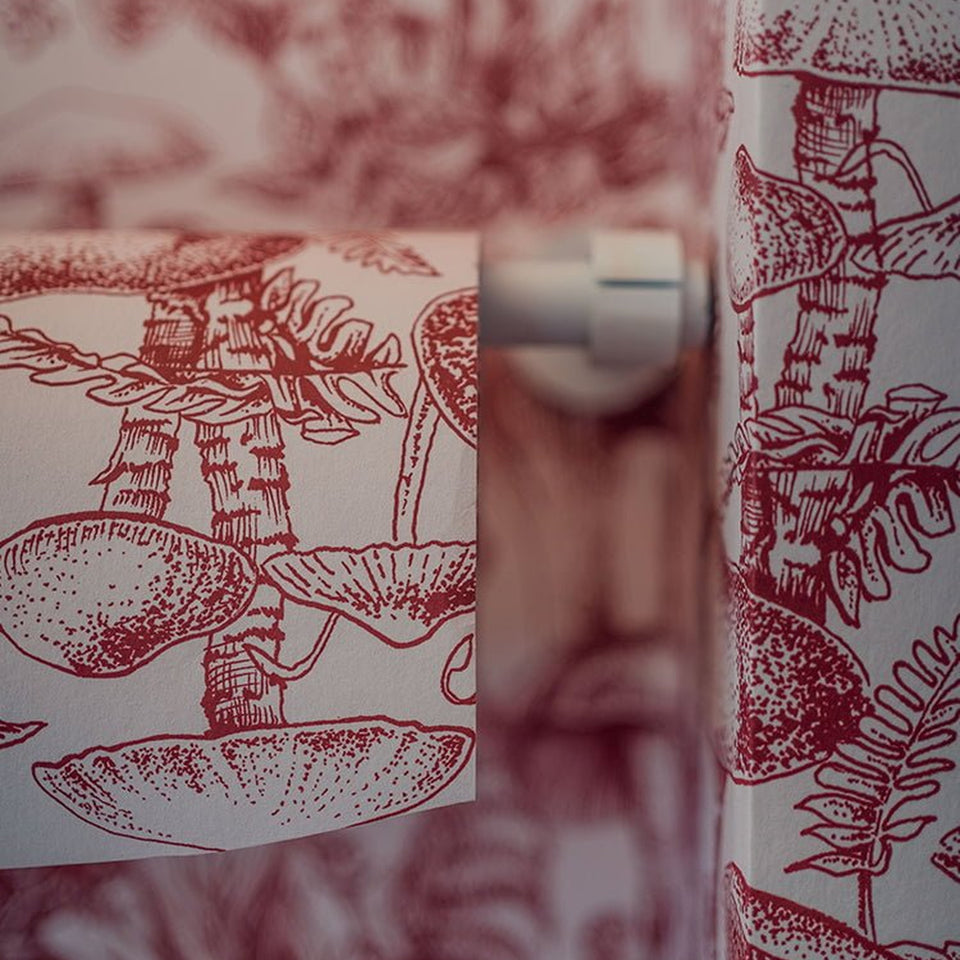 Cole & Son Fungi Forest wallpaper in Burgundy