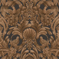 Cole & Son Gibbons Carving wallpaper in Metallic Bronze on Charcoal
