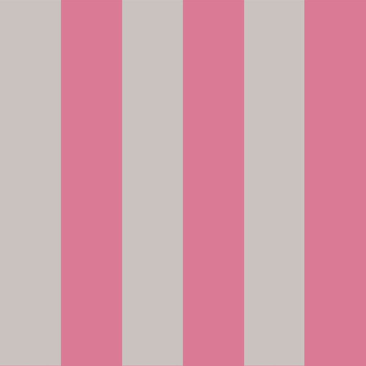 Cole & Son Glastonbury Stripe wallpaper in Fuchsia & Linen