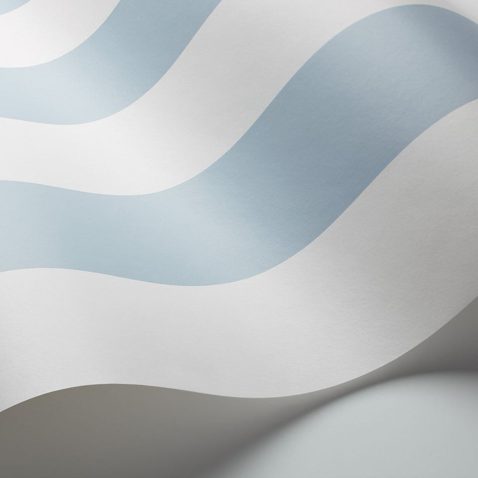 Cole & Son Glastonbury Stripe wallpaper in Pale Cerulean