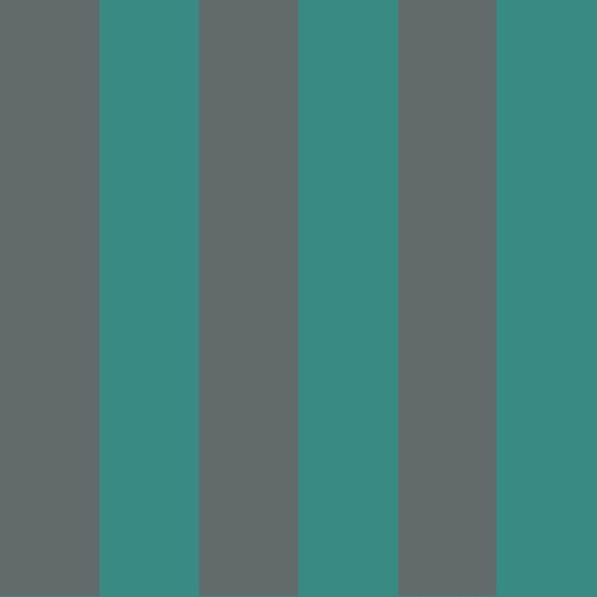 Cole & Son Glastonbury Stripe wallpaper in Teal & Charcoal