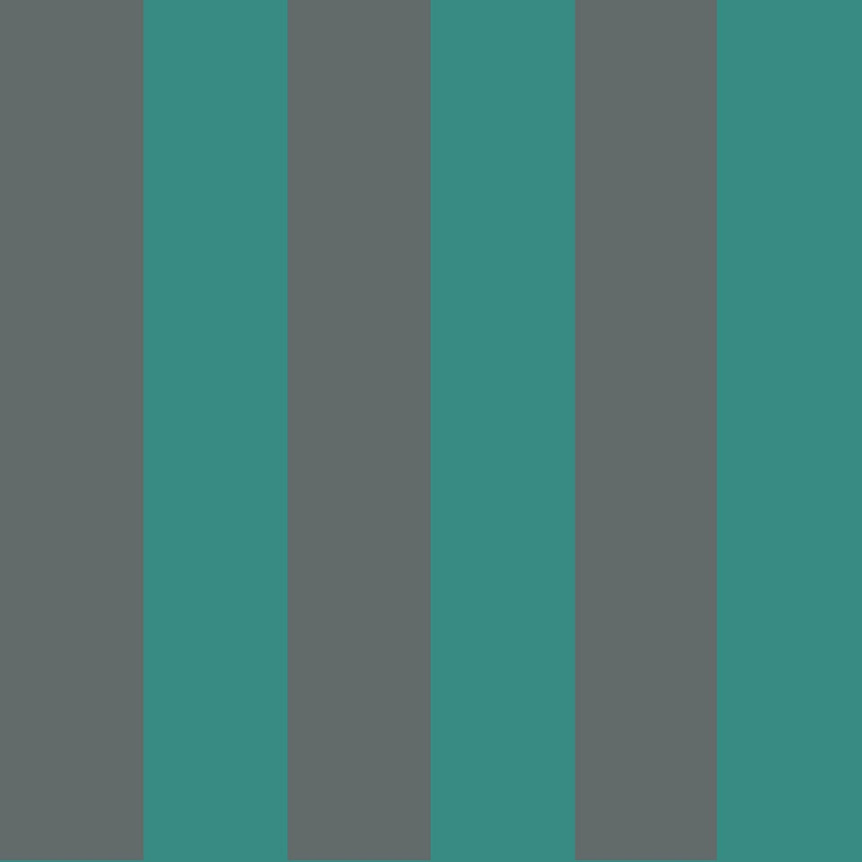 Cole & Son Glastonbury Stripe wallpaper in Teal & Charcoal