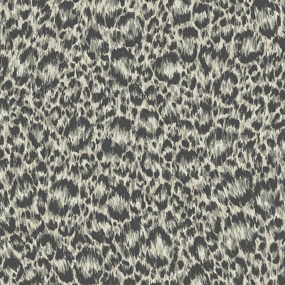 Cole & Son Hand-Painted Leopard wallpaper — Grey & Metallic Silver