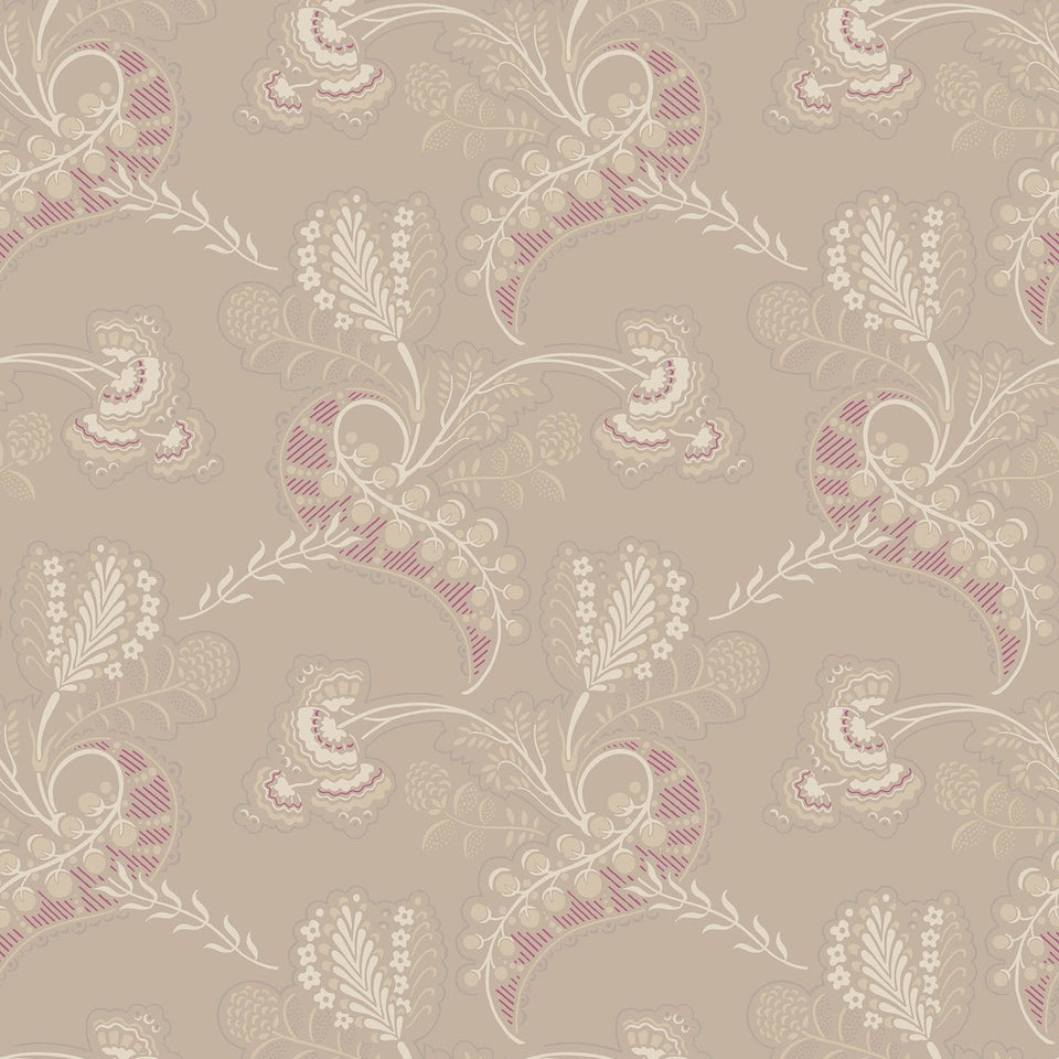 Cole & Son Hartford wallpaper — Parchment & Fuchsia on Dark Shell