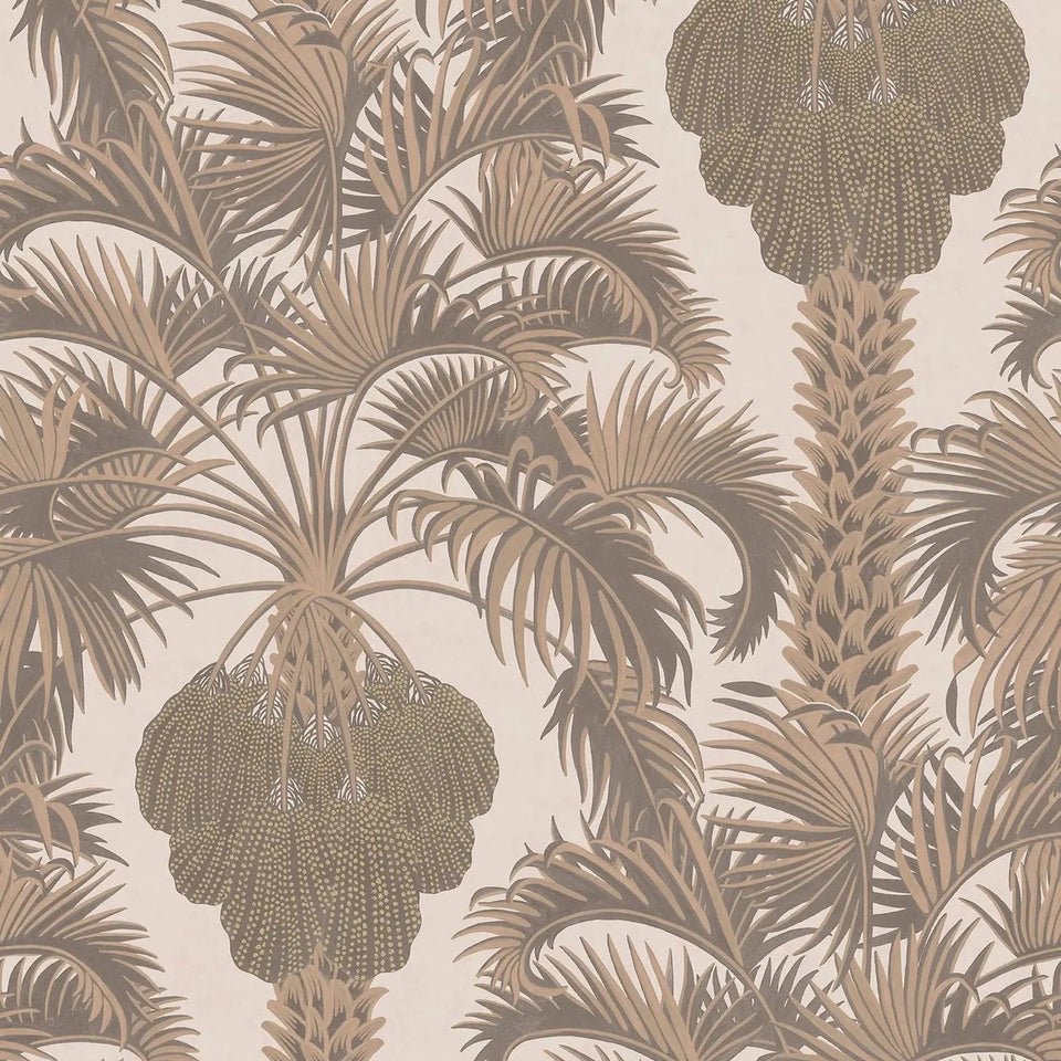 Cole & Son Hollywood Palm wallpaper — Metallic Rose Gold on Shell
