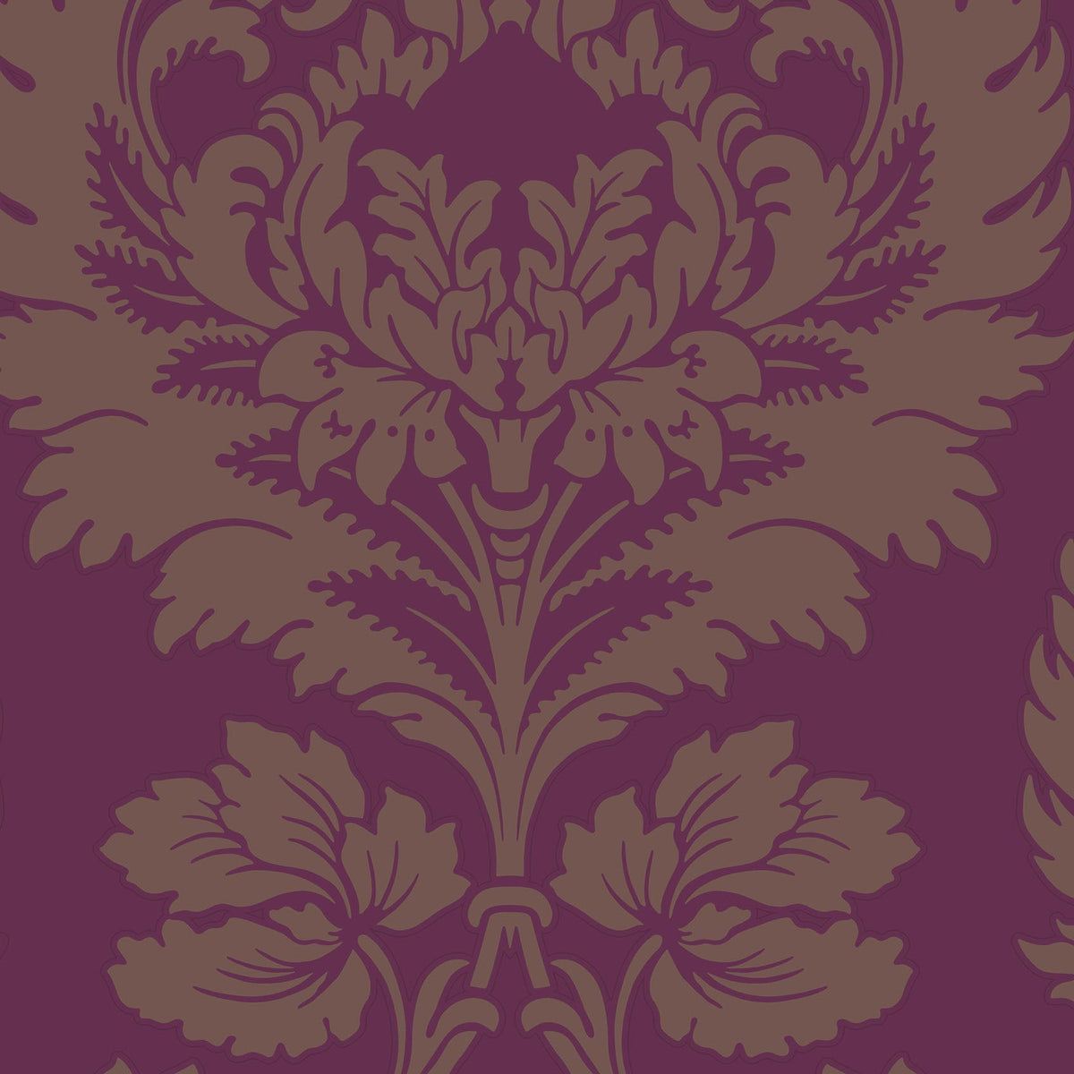 Cole & Son Hovingham wallpaper — Metallic Gilver on Mulberry