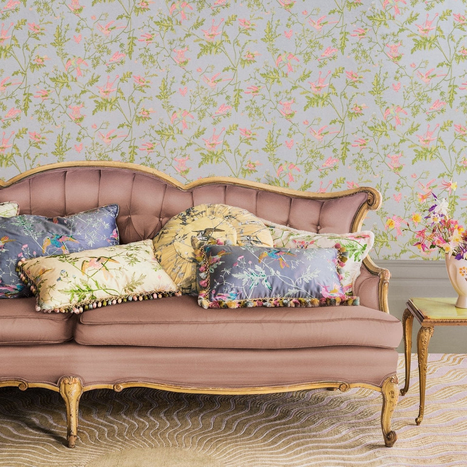 Cole & Son Hummingbirds wallpaper — Rose & Olive on Grey