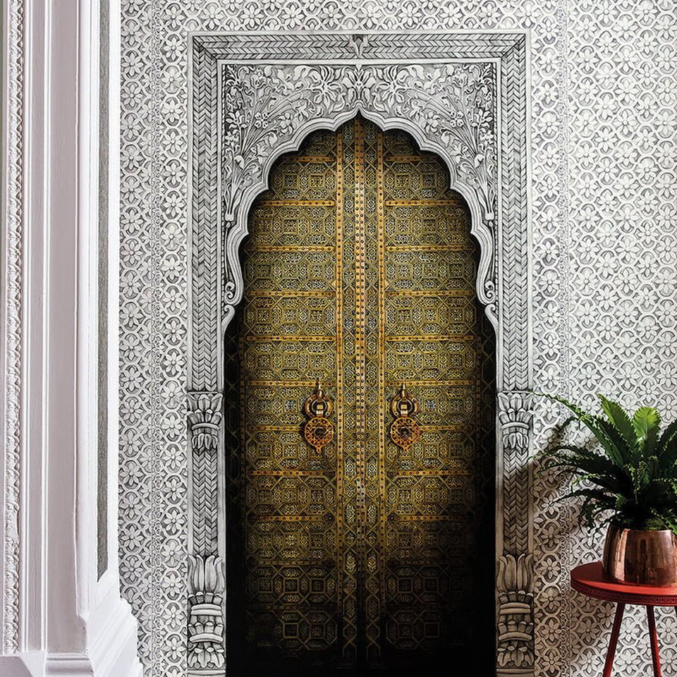 Cole & Son Jali Trellis wallpaper in Stone