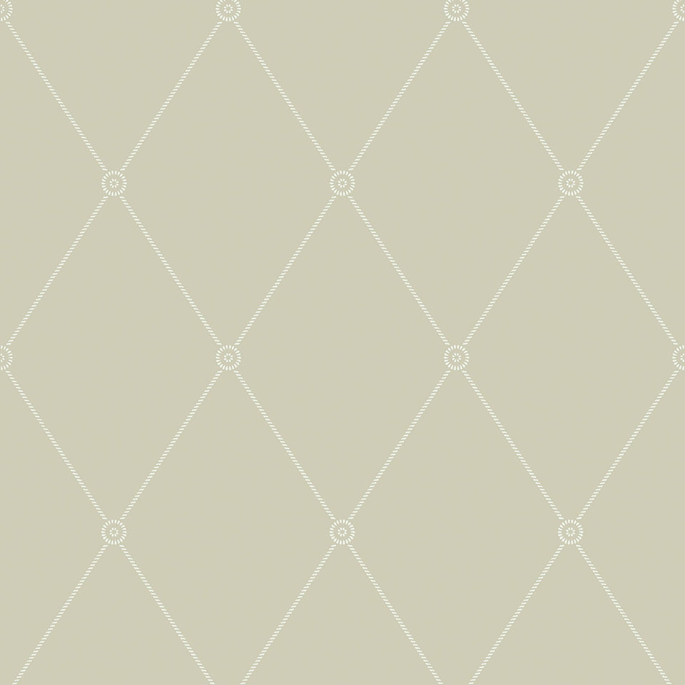 Large Georgian Rope Trellis wallpaper by Cole & Son — Soft Olive