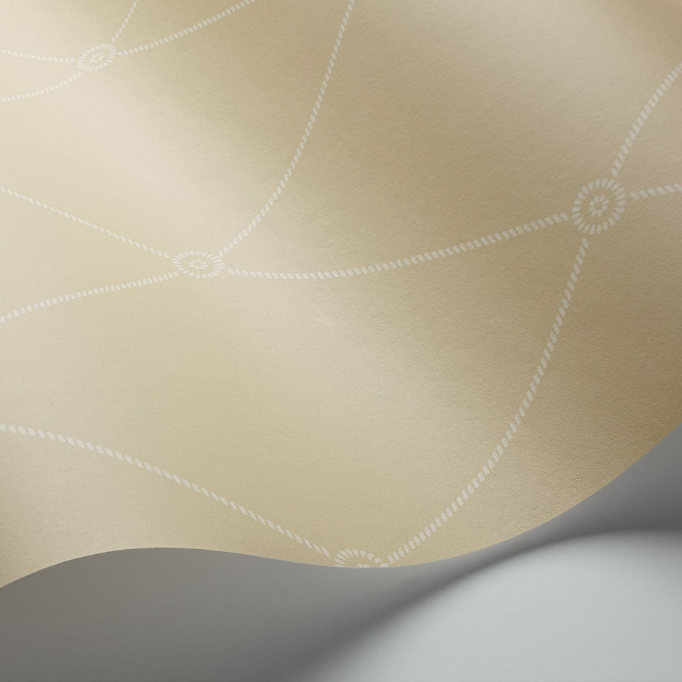 Large Georgian Rope Trellis wallpaper by Cole & Son — Oat