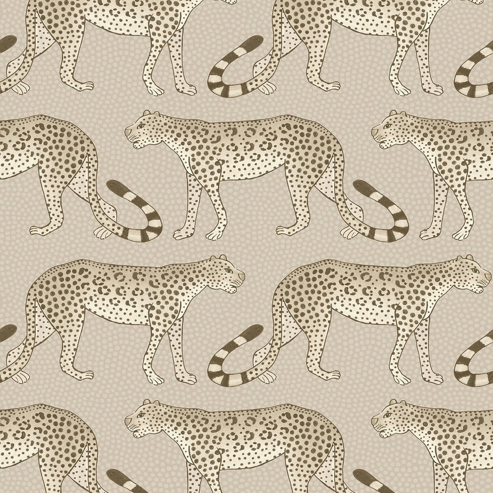 Leopard Walk wallpaper by Cole & Son — Safari on Taupe