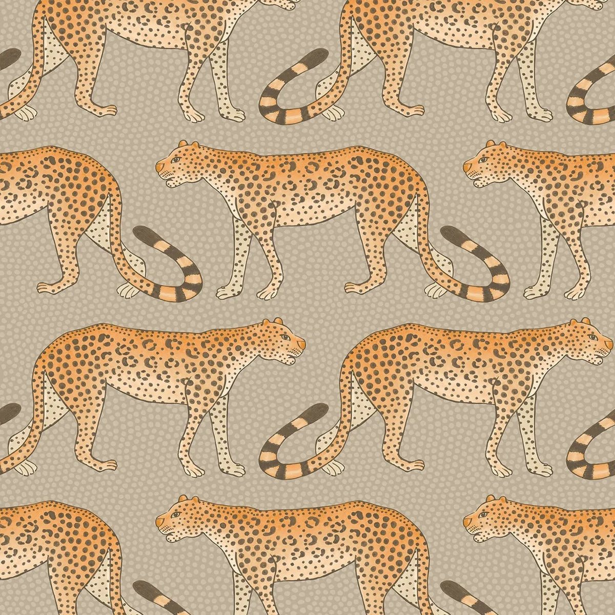 Leopard Walk wallpaper by Cole & Son — Orange on Linen